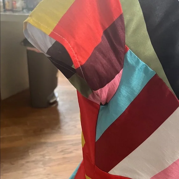 Multicolor Striped V-Neck Dress - Picture 11 of 15